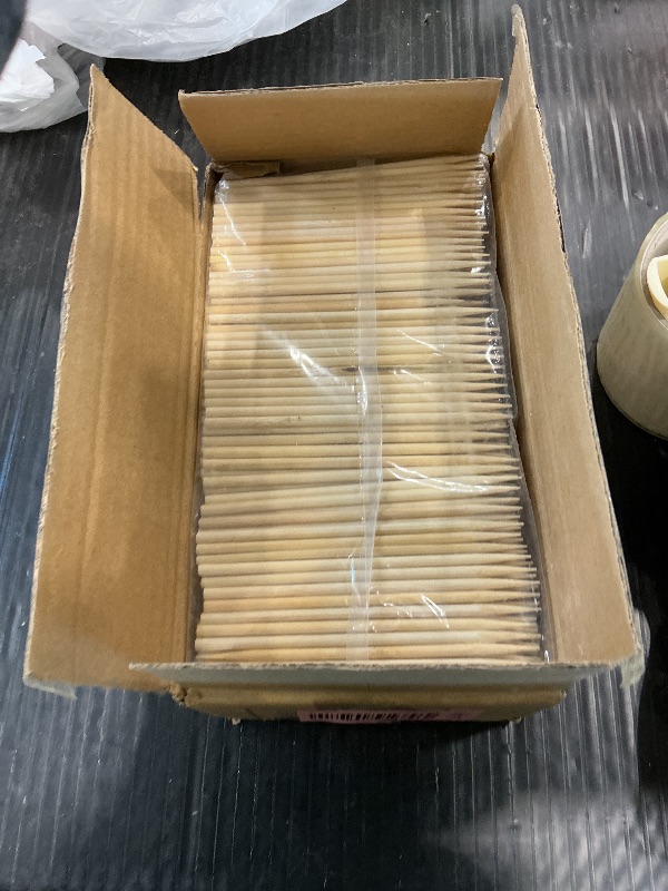 Photo 1 of 1000 Count | KingSeal Natural BAMBOO Heavy Weight Meat Skewers, Kebab Sticks, City Chicken, 4.5 Inches x 3.8mm, Bulk Pack - 1 Box of 1000