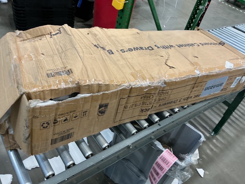 Photo 1 of *MISSING PARTS - Selling for parts*
Real Relax Fluted Sideboard Cabinet, Modern Sideboard Buffet Cabinet with Storage, Coffee Bar Credenza Buffet Table with 2 Doors 3 Drawers for Kitchen, Living, Dining Room, Black