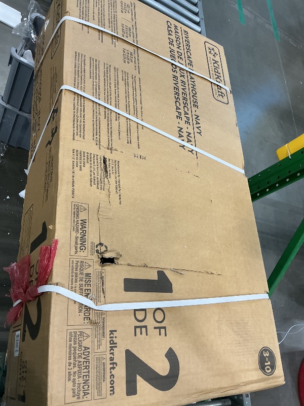 Photo 1 of *PARTIAL SET*
KidKraft Riverscape Wooden Playhouse with Working Doorbell, Fence, Kitchen and Pet Door 
BOX 1/2*See Clerk Notes*