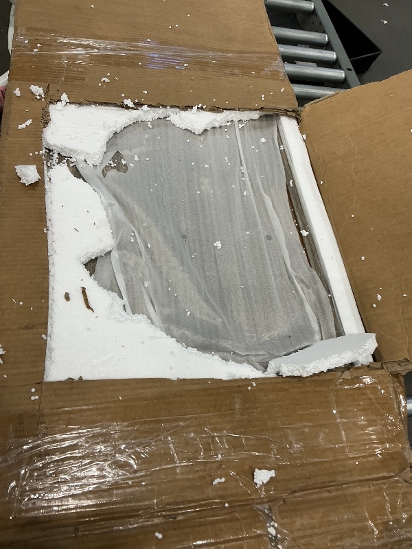 Photo 1 of ***MISSING PARTS*** ***CHECK CLERK NOTES*** LITTLE TREE 71-Inch Executive Desk, Modern Home Office Desks, L-Shaped Desk with Cabinet, Large Computer Desk, Business Furniture Set for Workspace, Office Table with Storage Shelves, Grey and Walnut