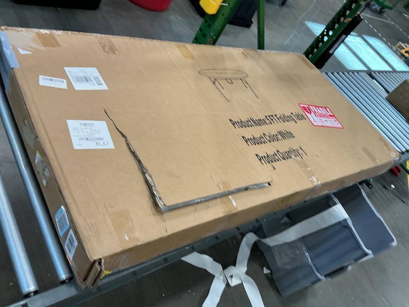 Photo 1 of ***MISSING ASSEMBLY SCREWS*** JALANCY 5 FT Round Folding Tables with Carrying Handle 60 inch Heavy Duty Portable Plastic Commercial Table Steel Legs for Party, Dining, Wedding, Events, Picnic Indoor, Outdoor (White,1 Pack)