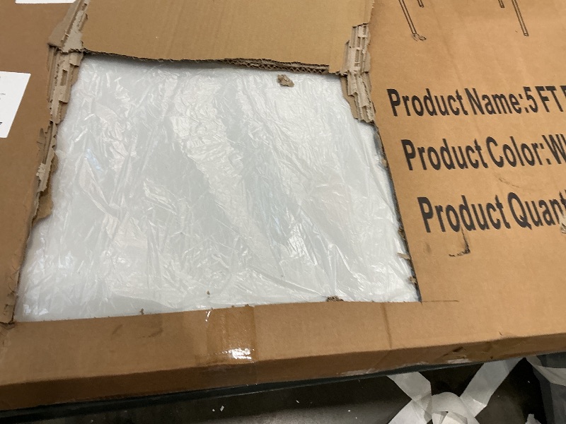 Photo 1 of ***MISSING ASSEMBLY SCREWS*** JALANCY 5 FT Round Folding Tables with Carrying Handle 60 inch Heavy Duty Portable Plastic Commercial Table Steel Legs for Party, Dining, Wedding, Events, Picnic Indoor, Outdoor (White,1 Pack)