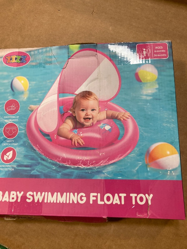 Photo 1 of ****SIMILAR***
3.ZIZZ Swimming Float Baby-Toys Gifts: Inflatable Pool Float Toys with Sun Protection Canopy Beat Baby Gift for Age 6+ Months 1 2 Years Old Kids Swimming Learning Activity