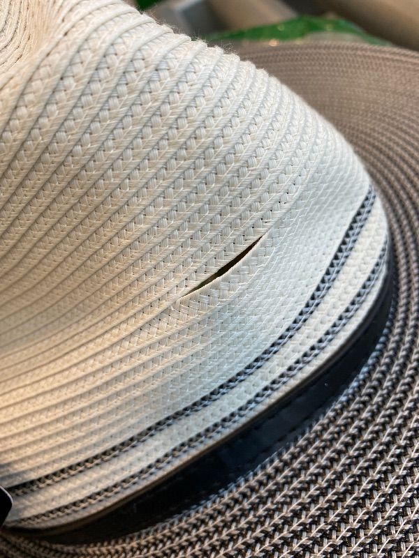 Photo 1 of *Minor Damaged* Wallaroo Women’s Kristy Fedora (Ivory/Black) – UPF 50+ UV Protection, Wide Brim, Packable, Adjustable, Medium Size – Women’s Fedora Sun Hat for Travel, Outdoor Adventures, Beach, Spring & Summer