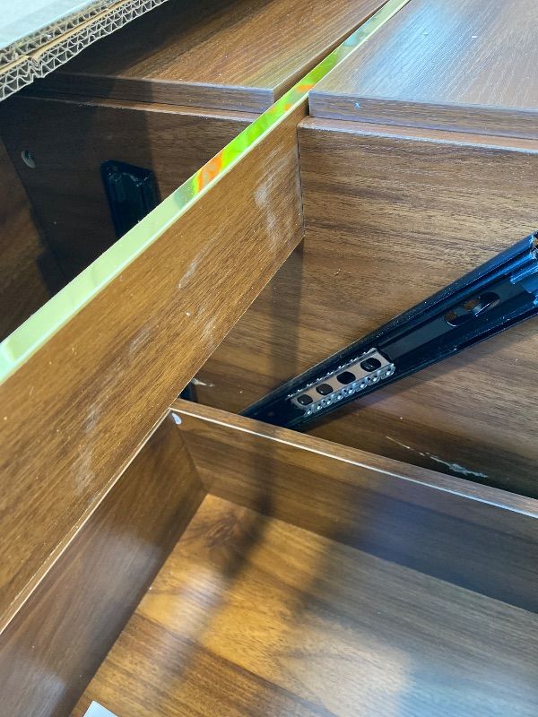 Photo 1 of *Major Damaged - Check clerk notes, Selling for parts*
Chrangmay 6 Drawer Dresser,47" Wide Mid Century Chest of Drawers,Wooden Bedroom Drawer Dresser with 6 Storage Drawers for Bedroom,Living Room,with Anti-Tipping Device,Walnut.HT