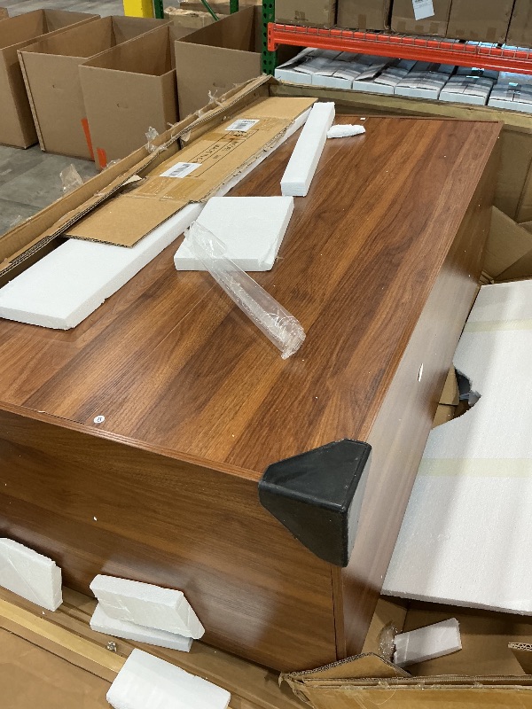 Photo 1 of *Major Damaged - Check clerk notes, Selling for parts*
Chrangmay 6 Drawer Dresser,47" Wide Mid Century Chest of Drawers,Wooden Bedroom Drawer Dresser with 6 Storage Drawers for Bedroom,Living Room,with Anti-Tipping Device,Walnut.HT