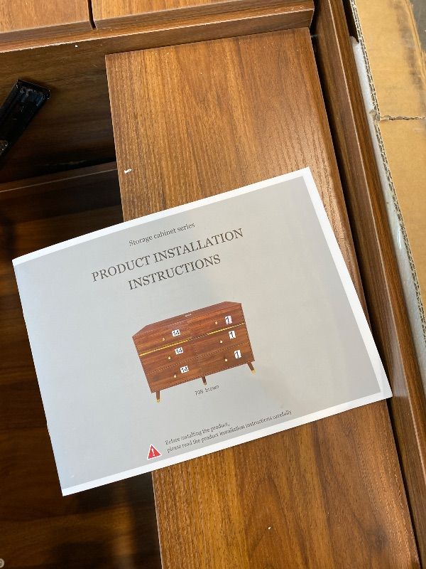 Photo 1 of *Major Damaged - Check clerk notes, Selling for parts*
Chrangmay 6 Drawer Dresser,47" Wide Mid Century Chest of Drawers,Wooden Bedroom Drawer Dresser with 6 Storage Drawers for Bedroom,Living Room,with Anti-Tipping Device,Walnut.HT