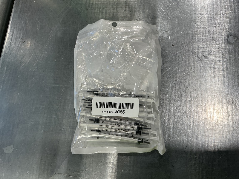 Photo 1 of 20 Pack 1ml Syringe with Cap for Liquid, 1cc Plastic Small Syringes with Cover, Non-Sterile, No Needle