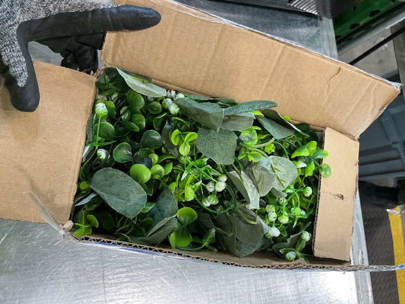 Photo 1 of 2Pcs Eucalyptus Garland with Lights, Greenery Garland, Green Garland with Flowers, 5.9FT Artificial Faux Eucalyptus Leaves Vines for Table Mantle Home Wedding Party Indoor Outdoor Decor