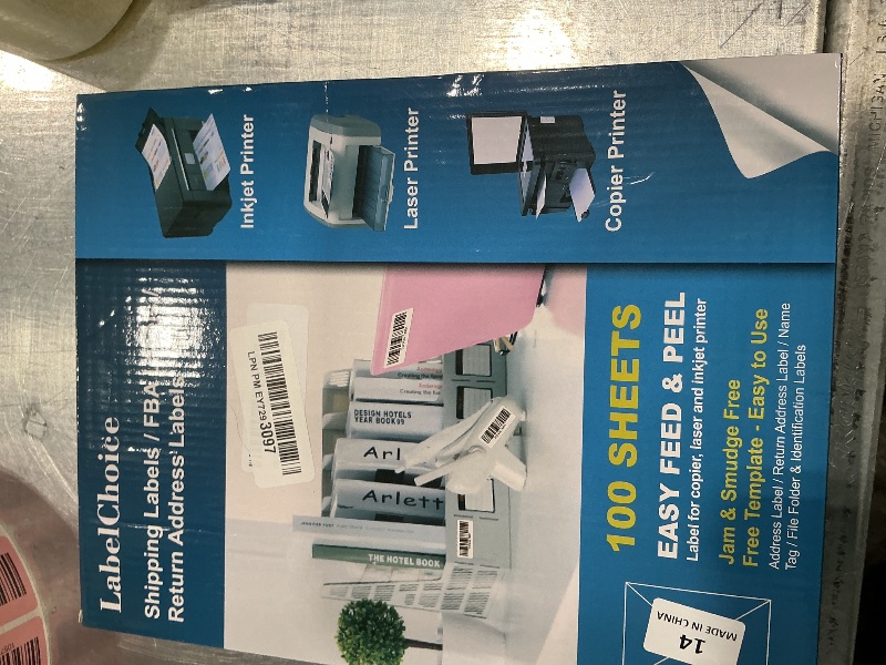 Photo 1 of 100 Sheets 1400 Labels 4" x1-1/3 14 Up Mailing Address Labels Stickers for Laser & Inkjet Printers, Labelchoice 4" x 1.33" 14 Per Page Strong Adhesive Internet Mailing Shipping Label (1-1/3x4-100P)