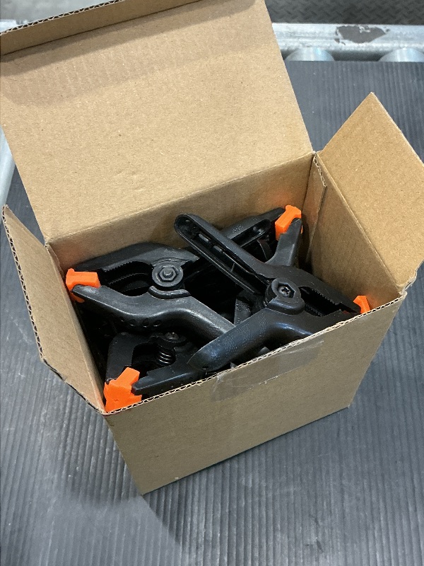 Photo 1 of 12 Pack Plastic Spring Clamps, 3.5inch Small Heavy Duty Clips for Crafts, Backdrop Stand, Woodworking, Photography Studios (Black)