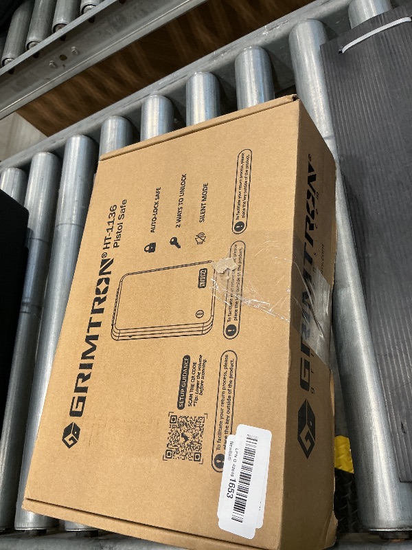 Photo 1 of *Missing Parts - See clerk notes*
Grimtron Portable Pistol Safes – Electronic Lock Box & Key Access, Silent Mode, Compact Car Gun Safe for Handgun, Small Single Safe for Travel, Office, Dorm Use