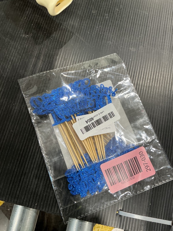 Photo 1 of 30Pcs 10th Birthday Cupcake Toppers Ten Double Hello 10 Cupcake Picks Cheers to 10 Years Old Cake Decorations for 10th Birthday Party Supplies Deep Blue Glitter