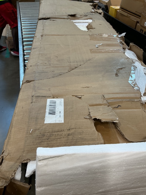 Photo 1 of ***SELLING FOR PARTS*** Fluted TV Stands for 75 Inch TV, 32" Tall Entertainment Center with Led, Outlet, Sliding Door & Storage Cabinet, Modern Media Console for Living Room & Bedroom, Television Stand for 70, 65", White