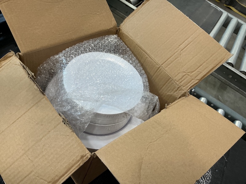 Photo 1 of 120 White Plastic Plates Disposable, Heavy Duty for Party - 60 Dinner Plates 10-Inch and 60 Salad Dessert Appetizer Plates 8-Inch, Hard Party Plate Elegant Holiday Parties, White Plates Disposable