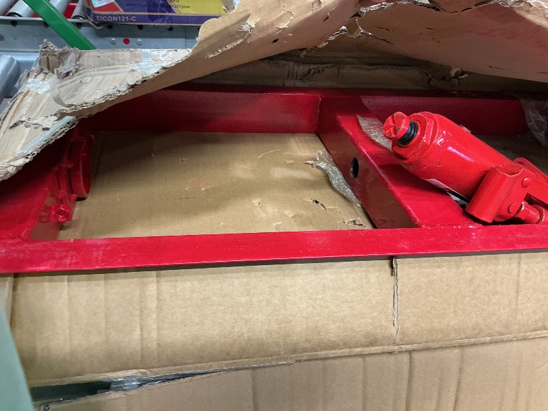 Photo 1 of 6-Ton Hydraulic Shop Press, Heavy Duty Benchtop Hydraulic Shop Press with 2 Press Plates, H-Frame Pneumatic Shop Press Adjustable Height,Red