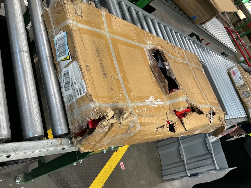 Photo 1 of 6-Ton Hydraulic Shop Press, Heavy Duty Benchtop Hydraulic Shop Press with 2 Press Plates, H-Frame Pneumatic Shop Press Adjustable Height,Red