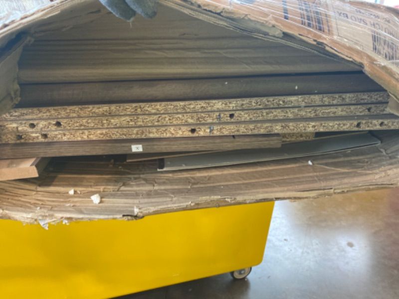 Photo 1 of ***MISSING PARTS*** Sauder Harbor View Home Office Computer Desk with Hutch, Keyboard Tray, in Curado Cherry finish