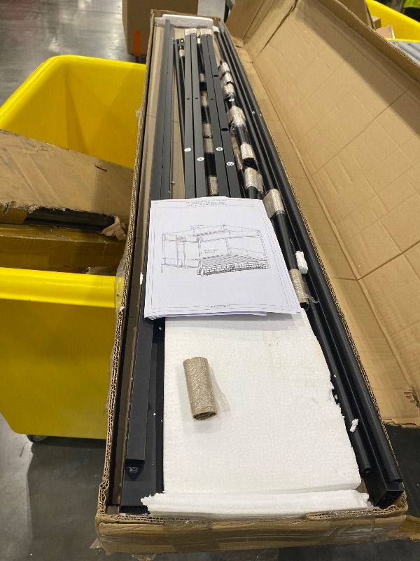 Photo 1 of *SOLD FOR PARTS, PARTIAL SET* LEEKOUS Upgraded Version Thicken Metal Queen Over Queen Bunk Bed, Stronger Heavy Duty Steel Bunk Beds Queen Over Queen Size with Ladder and Guard Rail for Adults, Easy Assembly (Queen Over Queen)