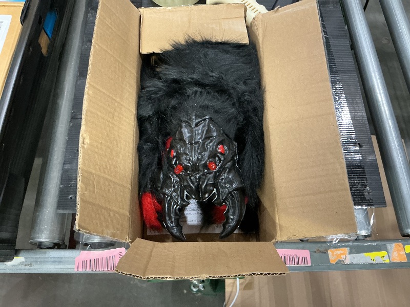 Photo 1 of [ Sound Activated ] 35" Walking Spider Halloween Decorations Outdoor Light Up Red Eyes Creepy Sound Battery Operated Realistic Giant Spider for Front Porch Yard Gardens Lawns Halloween Party Favors