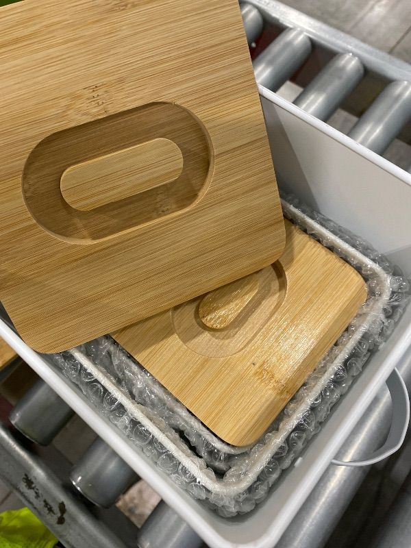 Photo 1 of *Minor Damaged*
WUWEOT 3 Pack Vegetable Storage Tins, Metal Onion Garlic Potato Jars Set, Kitchen Canisters Vegetable Keeper Containers with Aerating Holes and Wooden Lid