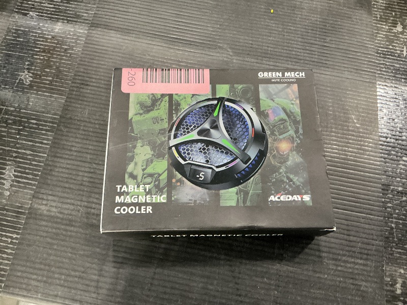 Photo 1 of ACEDAYS Magnetic Cooler for iPad,Tablet Cooler for ipad/Surface pro/Samsung Tab,Universal Radiator with Temperature Display for Mobile Gaming,Tiktok Live Streaming (Green Mech)