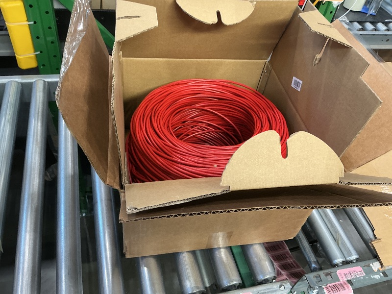 Photo 1 of 1000ft Red Cat5e Plenum UTP Solid Copper 24AWG 350MHz High Speed LAN Network Ethernet Wire Internet Patch Cable UL ETL CMP