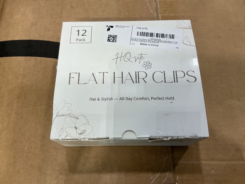 Photo 1 of 12 Pack Flat Hair Clips for Women – Matte Neutral Square Claw Clips, Flat Barrettes & Flower Pins in Black, Blonde,Light Brown & Dark Brown, Soft Touch Hair Accessories for Thick & Thin Hair