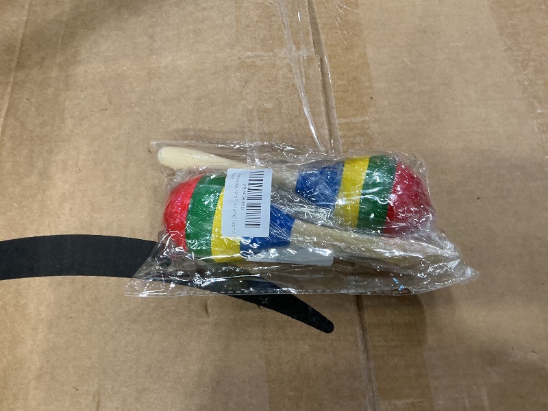 Photo 1 of 2 Pcs Maracas, Hand Percussion Rattles for Kids, Wooden Rumba Shaker Hand Musical Instruments with Clear Rhythm for Kids Adults Playing (Colorful)