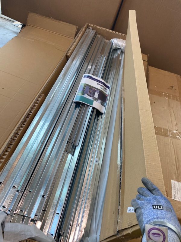 Photo 1 of ***PARTIAL SET*** ***READ CLERK NOTES*** DAUSOLA 10x10 FT Outdoor Storage Shed, Metal Garden Tool Shed with Updated Frame Structure, Lockable Doors and Windows, Ideal for Backyard Garden Patio Lawn, Grey