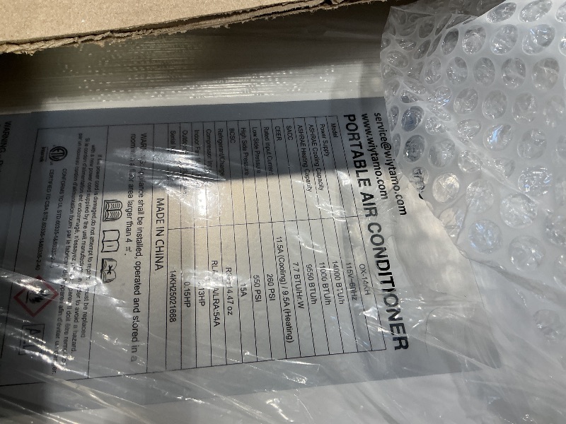 Photo 1 of 14,000 BTU Portable Air Conditioners for 700 Sq.Ft, 4-in-1 Room Air Conditioner with Cooling, Heating, Dehumidifier, Fan, Remote, Sleep Mode, Auto Swing, 24H Timer, Self-Evaporating Portable AC Unit