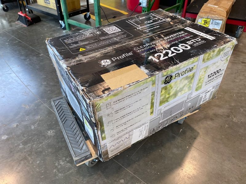 Photo 1 of *USED*
GE Profile ClearView Inverter Window Air Conditioner Unit, 12,200 BTU, Energy Efficient Cooling up to 550 sq ft., Ultra Quiet, SMART Home Capable, Includes Remote, White