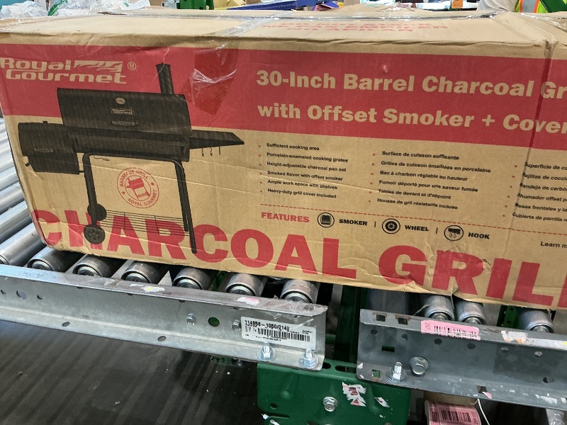 Photo 1 of *UNTESTED*
Royal Gourmet CC1830SC Charcoal Grill Offset Smoker with Cover, 811 Square Inches, Black, Outdoor Camping