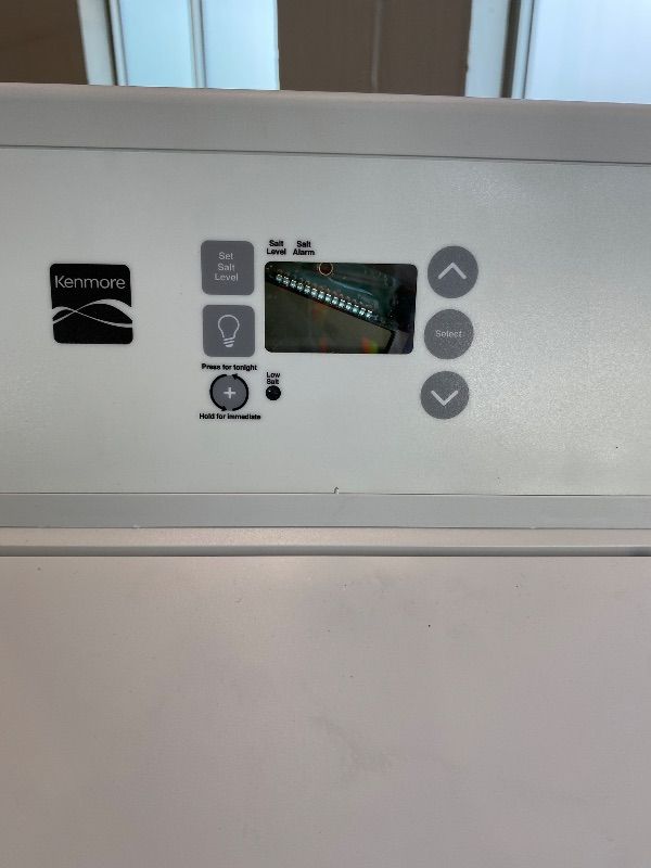 Photo 1 of *Major Damaged* Kenmore 350 Water Softener System – 32,000 Grain Capacity Whole House Hard Water & Iron Reduction – Compact, Easy to Install, Salt Saving Technology