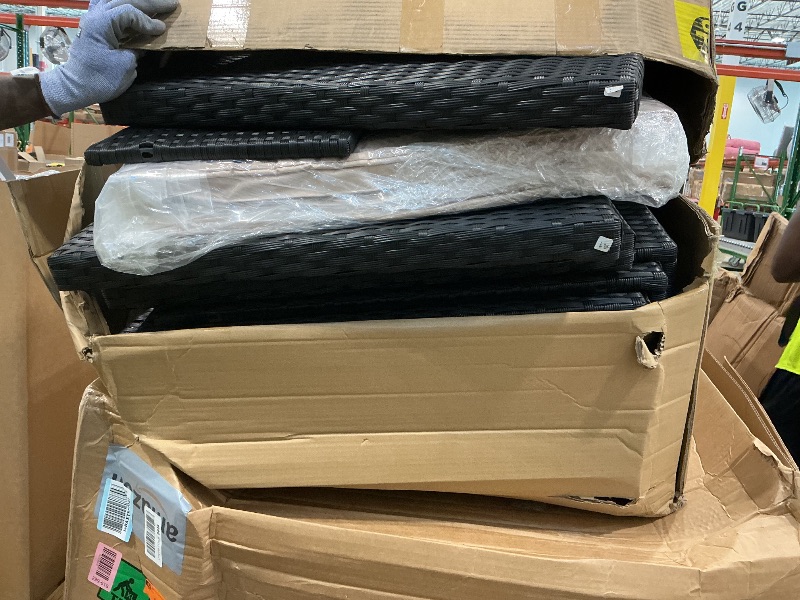 Photo 1 of ***PARTIAL SET*** ***READ CLERK NOTES*** Pamapic 7 Pieces Outdoor Sectional Furniture?Wicker Patio sectional Furniture Sets?All-Weather Rattan Sectional Sofa Conversation Set with Coffee Table and Washable Couch Cushions Covers