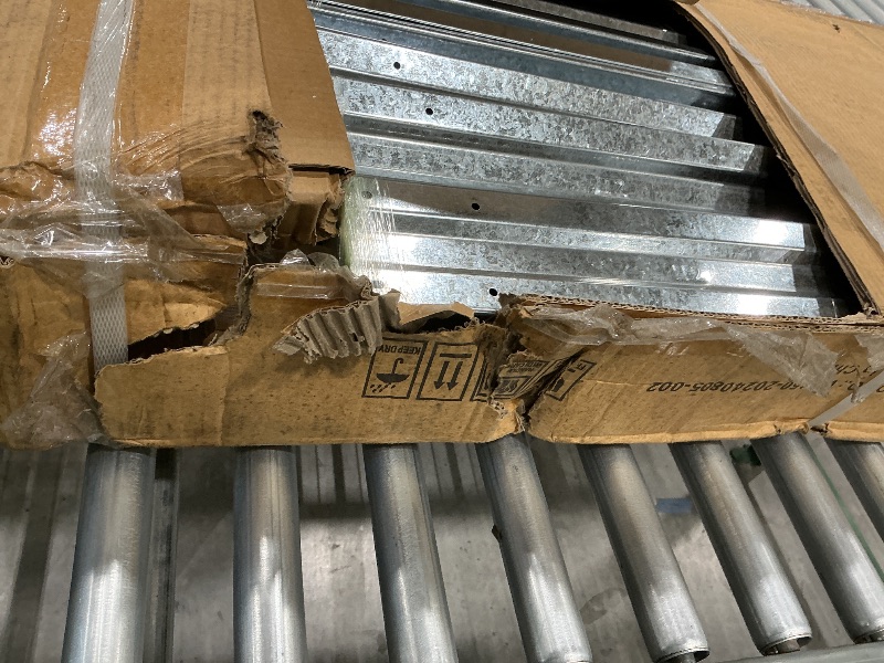 Photo 1 of 10x12 Ft Storage Shed Outdoor, XL Permanent Steel Building with Lockable Doors & 4 Air Vents for Backyard Garden Patio Lawn - White+Brown