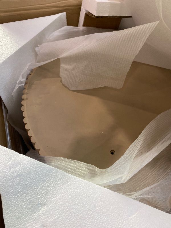 Photo 1 of *PARTIAL SET* Meridian Furniture 730Oak-T Belinda Collection Modern | Contemporary Dining Table with Solid Wood Base, Natural Finish Oak Wood Veneer, Round Top, Fluted Base, 59" W x 59" D x 30" H, Natural **BOX 1/2** *See Clerk Notes*