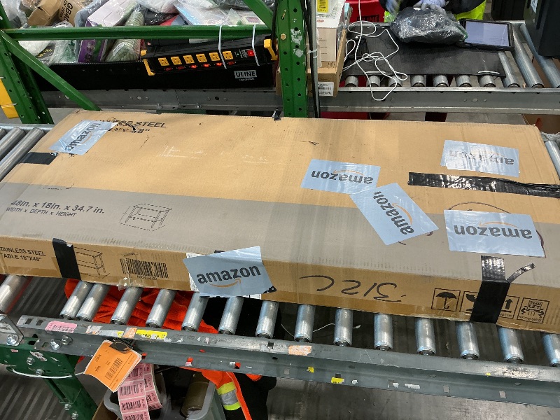 Photo 1 of **UNTESTED & Minor Damage**
ROCKPOINT Stainless Steel Table for Prep & Work 18x48 Inches, NSF Metal Commercial Kitchen Heavy Duty Table with Adjustable Under Shelf and Table Foot for Restaurant, Home and Hotel