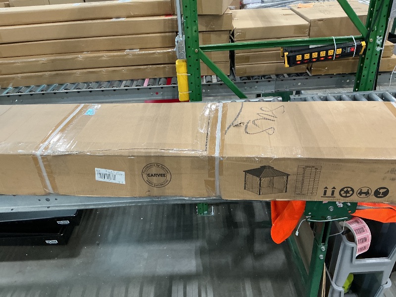 Photo 1 of *Partial Set*
10'x10' Hardtop Gazebo, Heavy Duty Aluminum Permanent Hardtop Gazebo Outdoor Pavilion with Curtains and Netting for Garden (Khaki, 10'x10')