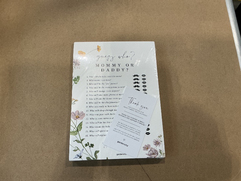 Photo 1 of *Factory Sealed*
Guess Who Mommy or Daddy Baby Shower Game, Fun Baby Shower Games for Boy or Girl, Gender Neutral, 50 Pack, Wildflower