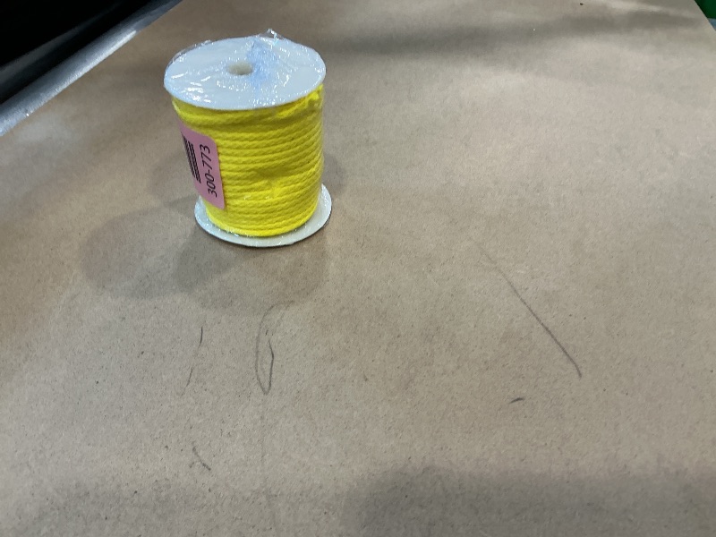 Photo 1 of 12 Strand Braided Dyneema Rope -3mm 700kg Fracture Strain - Suitable for Tents, Kiteboarding, and Other 65 feet (Yellow)