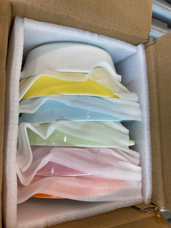 Photo 1 of *Minor Damage - Check clerk notes*
Foraineam 6 Colors Oval Porcelain Ramekins 10 oz Oven Safe Creme Brulee Souffle Baking Ramekin Dishes Bowl with Double Handles