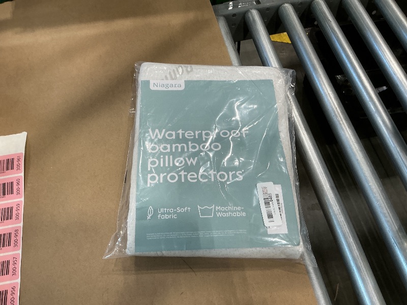 Photo 1 of 100% Waterproof Pillow Protectors Standard 20x26 Pair Zippered Pillow Case, Pillow Cover, Guaranteed Noiseless Pad, Ultra Plush Absorbent (Viscose Made from Bamboo), White 2 Pack