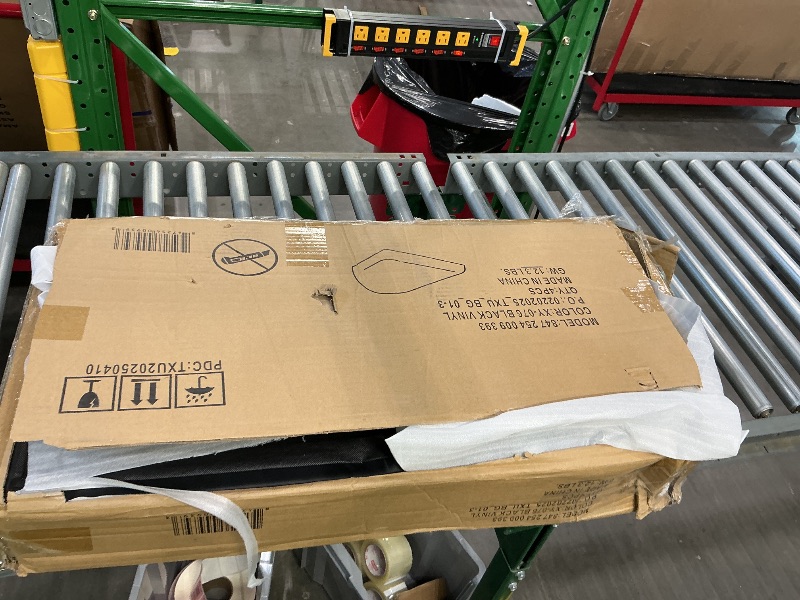 Photo 1 of *Minor Damaged - Check clerk notes*
Feromin Corporation Mahogany Ladder Back Restaurant Chair with Black Vinyl Cushion