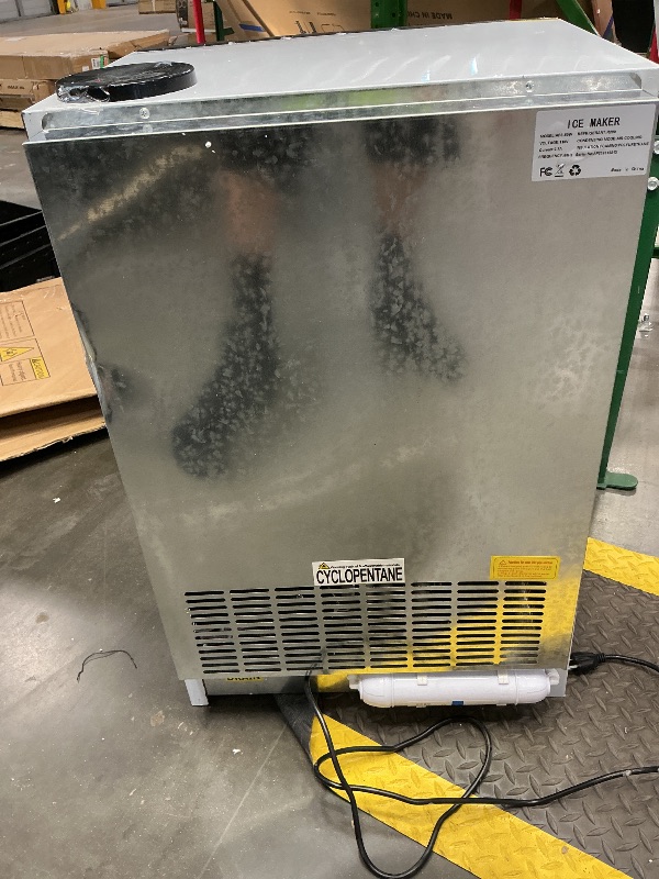 Photo 1 of *Minor Damaged - Check clerk notes*
Commercial Ice Maker, 2 Water Inlet Modes, Ice Machine 120Lbs/24H with 30Lbs Storage Capacity, 60Pcs/Cycle Ice Cubes, Stainless Steel Freestanding Ice Machine for Home/Shop/Office/Bar