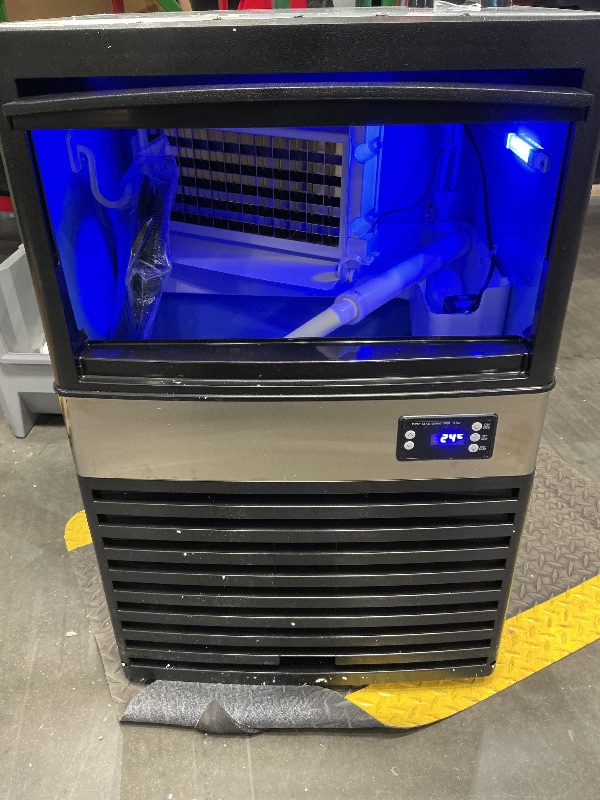 Photo 1 of *Minor Damaged - Check clerk notes*
Commercial Ice Maker, 2 Water Inlet Modes, Ice Machine 120Lbs/24H with 30Lbs Storage Capacity, 60Pcs/Cycle Ice Cubes, Stainless Steel Freestanding Ice Machine for Home/Shop/Office/Bar