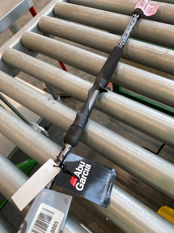 Photo 1 of *Major Damaged*Abu Garcia 7'6" Vengeance Casting Fishing Rod, 1-Piece Rod, Heavy Rod Power, Fast Action, Custom Ergonomic Reel Seat, Comfortable EVA Handle, 24-Ton Graphite Blank