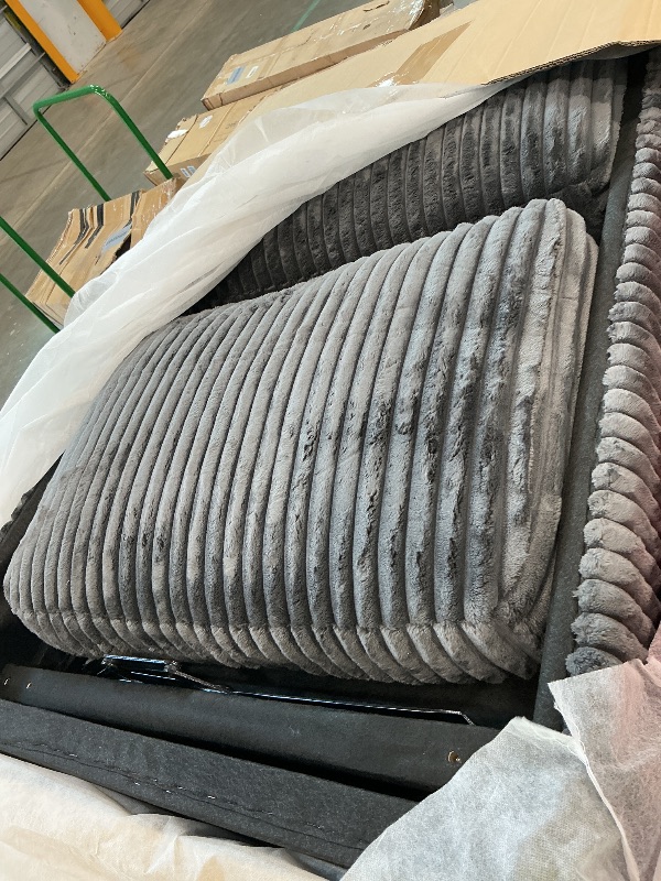 Photo 1 of 
Sunday Dark Gray Fluffy Corduroy Lounge