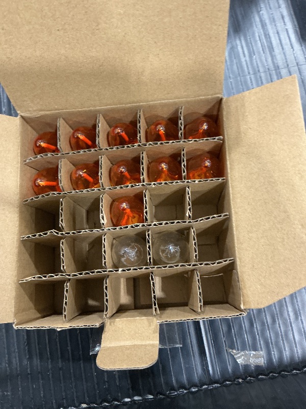 Photo 1 of 25 Pack C7 LED Clear Orange Replacement Bulbs for String Lights Outdoor, E12 Screw Base, 0.6W Night Light Plastic Bulbs for Halloween Fall Decor Indoor Outdoor Roofline Garden Yard Party Decorations