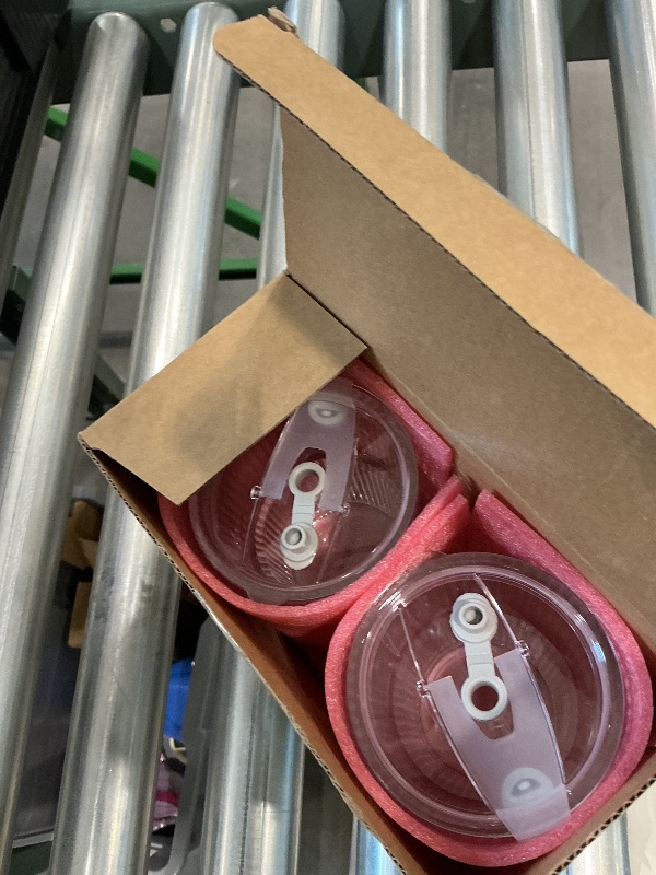 Photo 1 of 13oz/400ML Glass Tumbler with Straw and Lid Ribbed Vertical Ice Coffee Cups Sealed Carry on for Coffee Iced Tea, Thick Wall Glassware Tumbler Water Glass (2pcs)